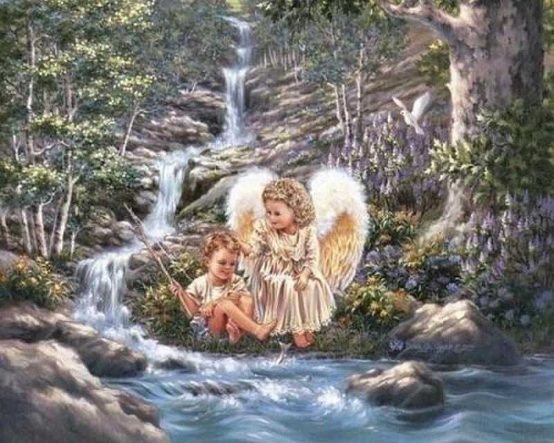 Angels by a Stream