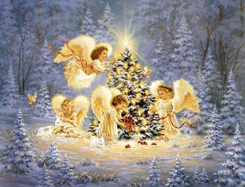 Angels Decorating Tree