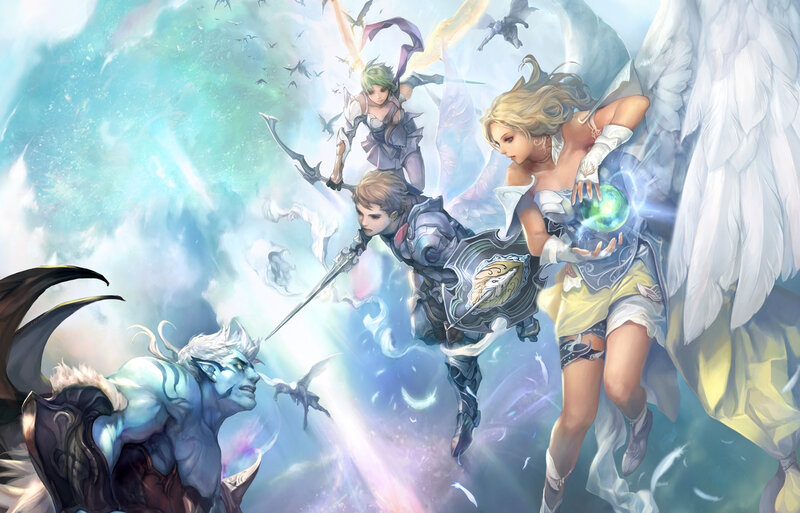 Angels Fighting Demons — White
