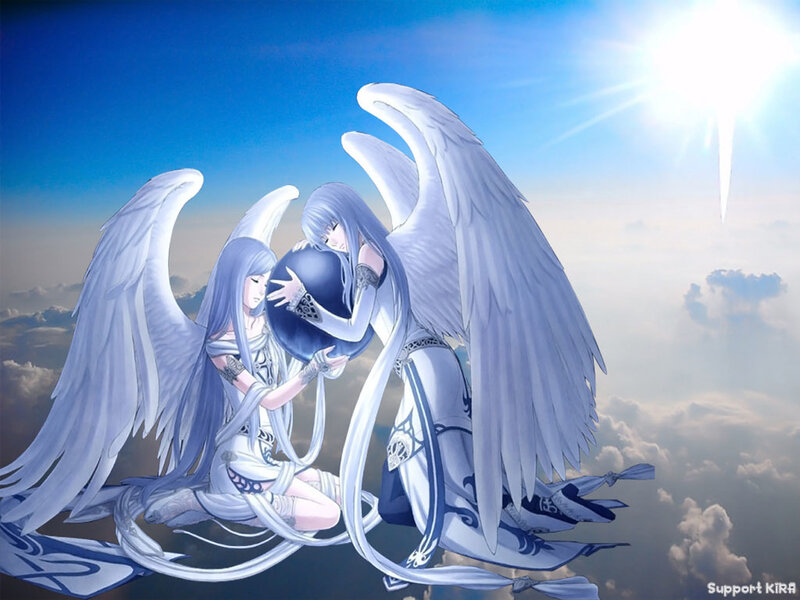 angels holding a sphere