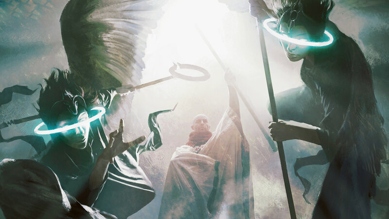 angels in a divine light
