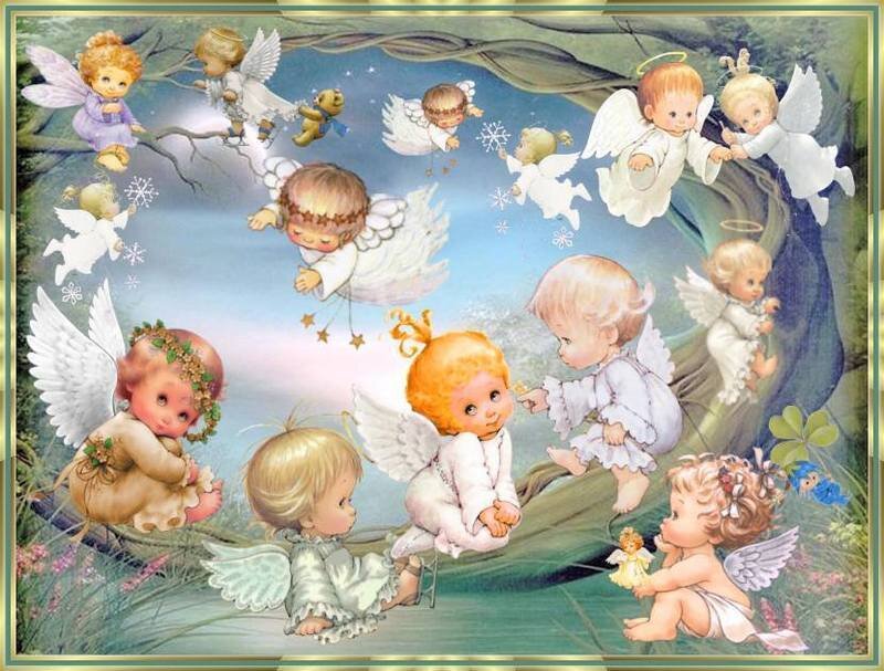 Angels in a forest glade