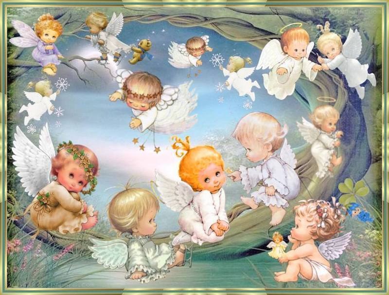 Angels in a forest glade
