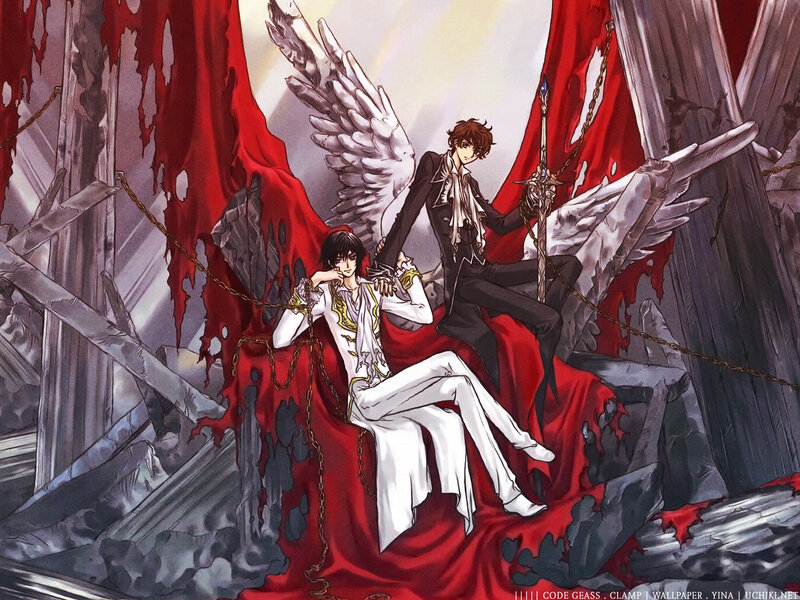 Angels in a ruined hall