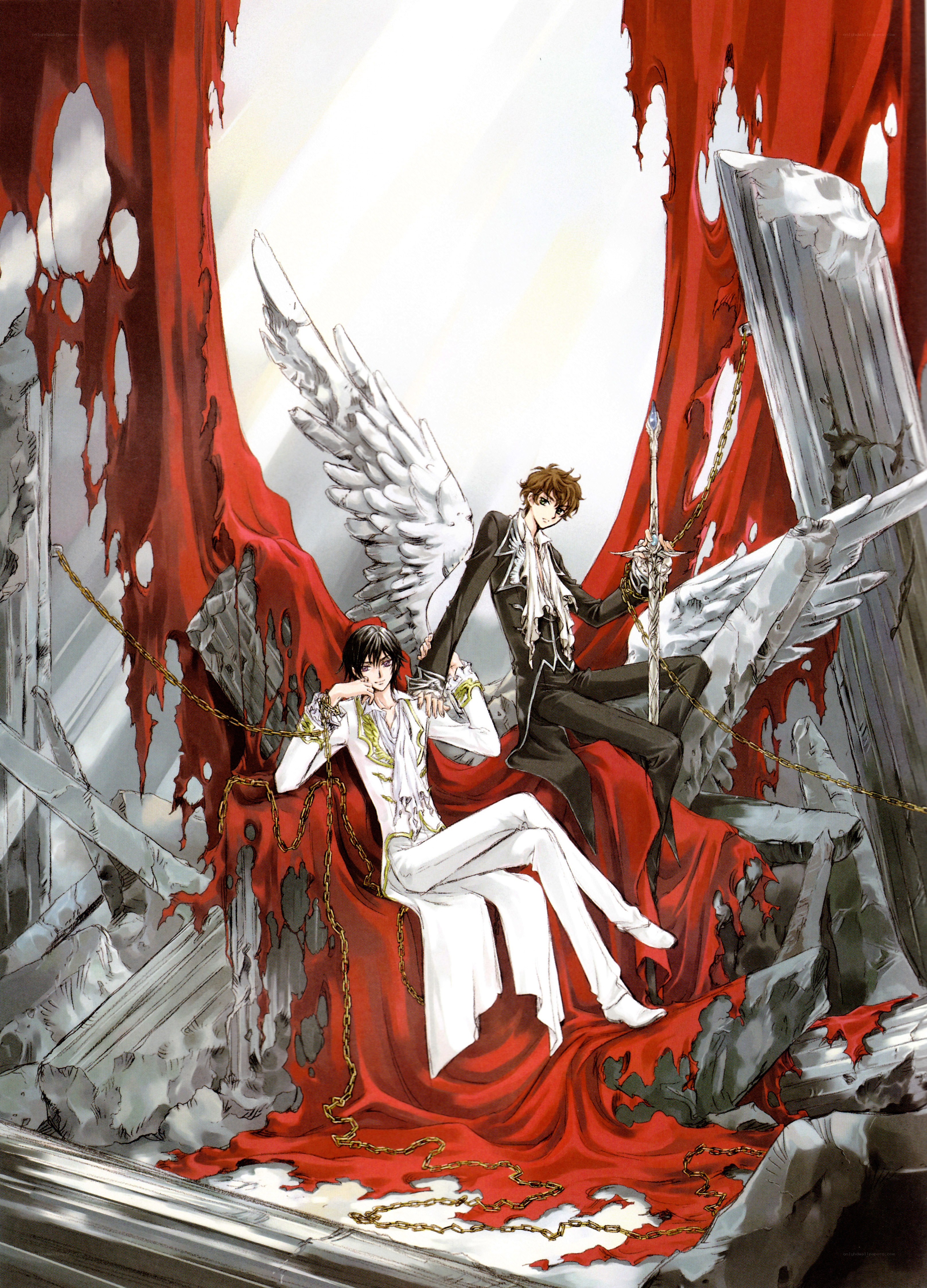 Angels in a shattered throne room
