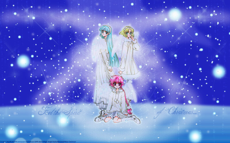 angels in a snowy scene