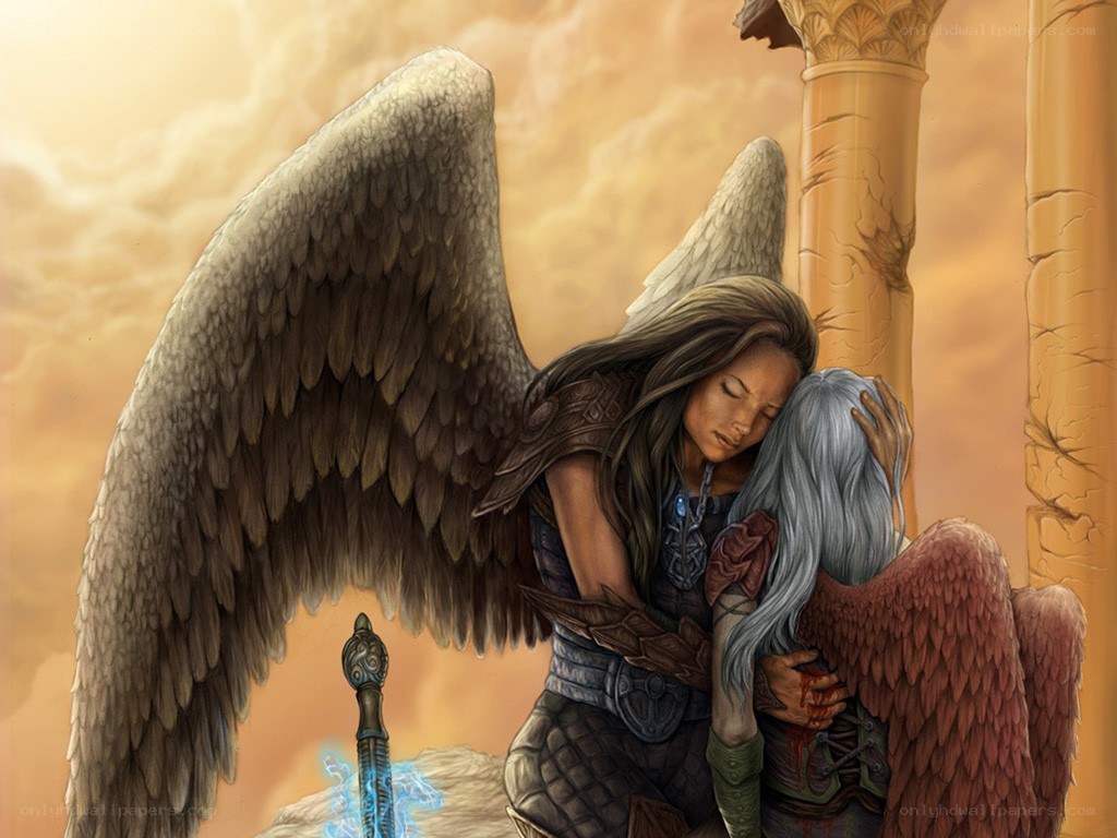 angels in a tender embrace