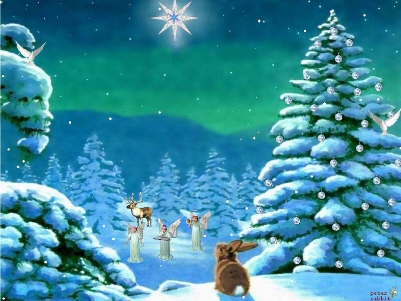 Angels in Snowy Forest