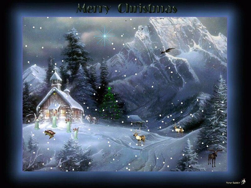 Angels in Snowy Landscape