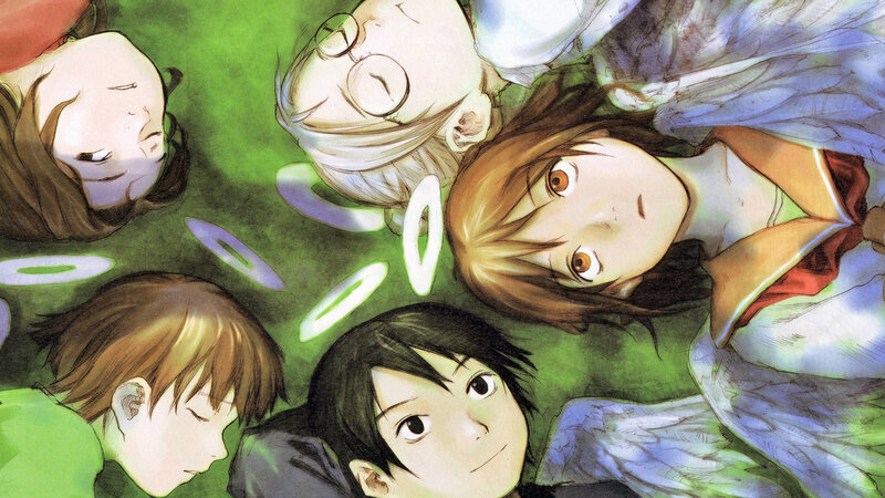 angels lying on grass
