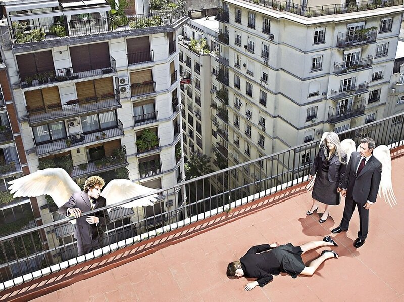 Angels on a rooftop
