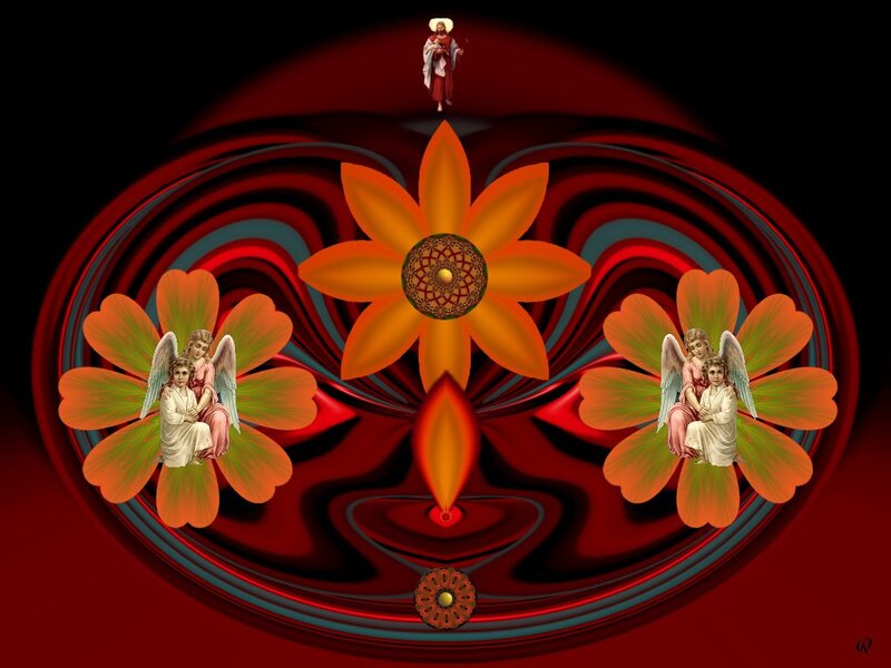 Angels on Flowers