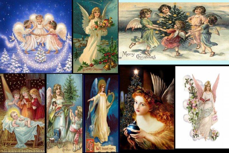 Angels on Vintage Christmas Cards