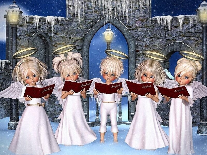 Angels Singing in Snow — White