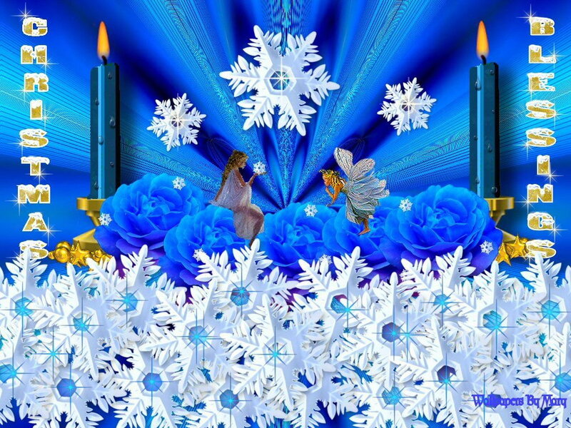 Angels with Blue Roses