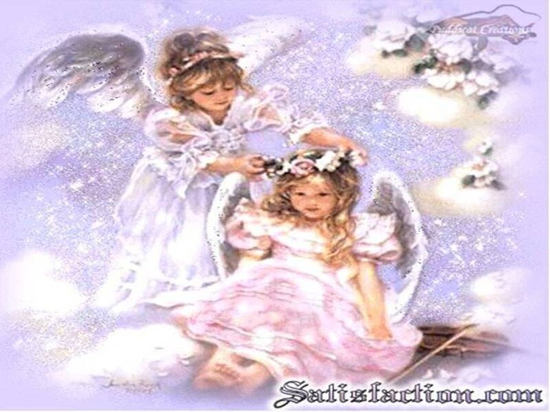 angels with flowers