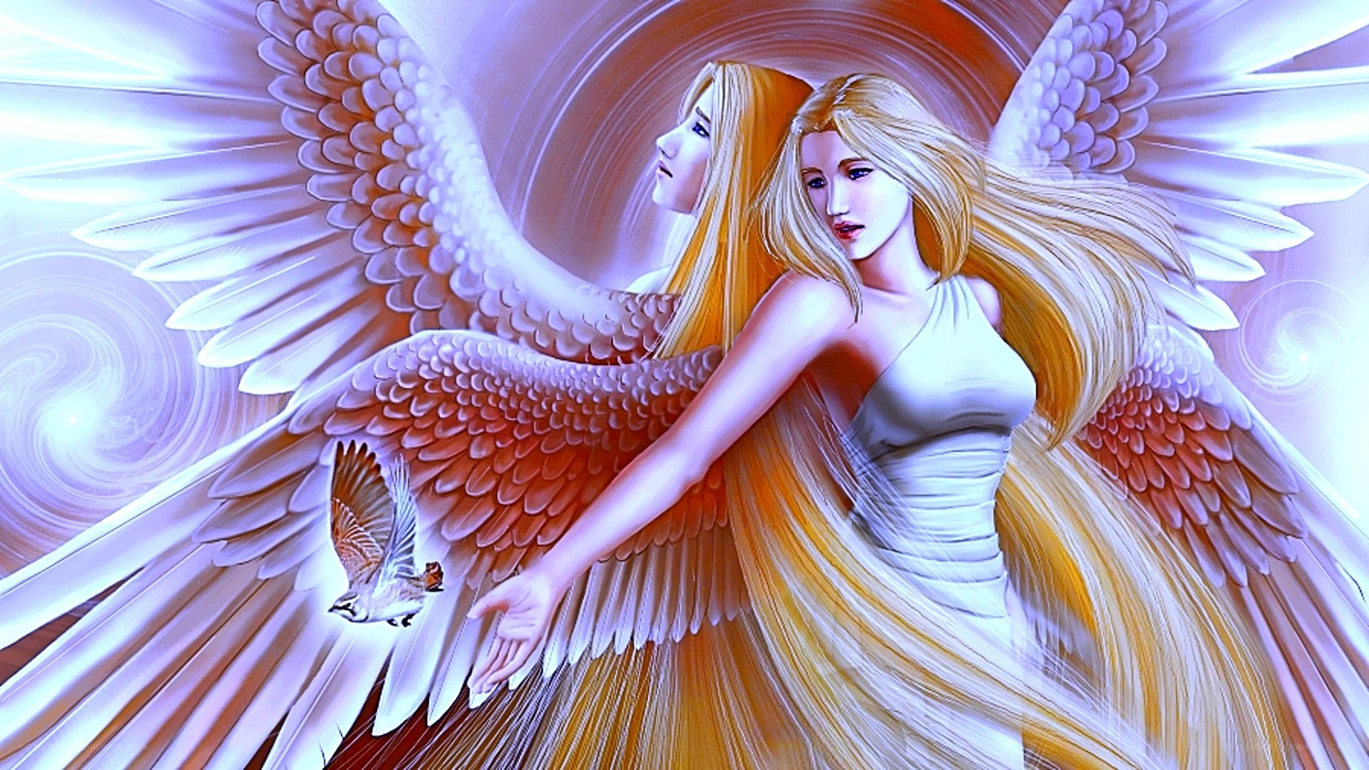 angels with golden wings