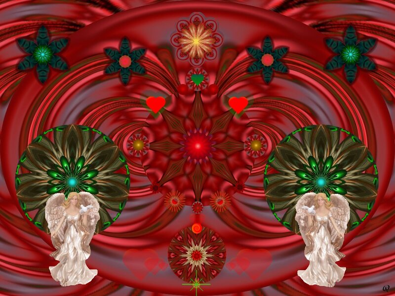 Angels with Red Mandala