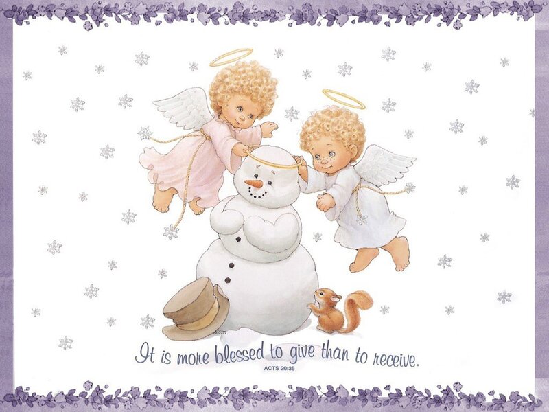 angels with snowman