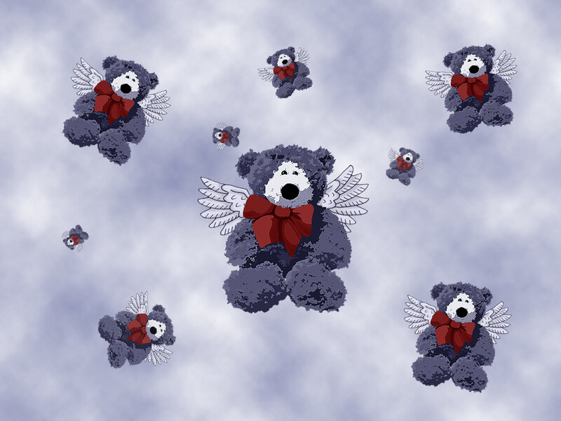 angels with teddy bears
