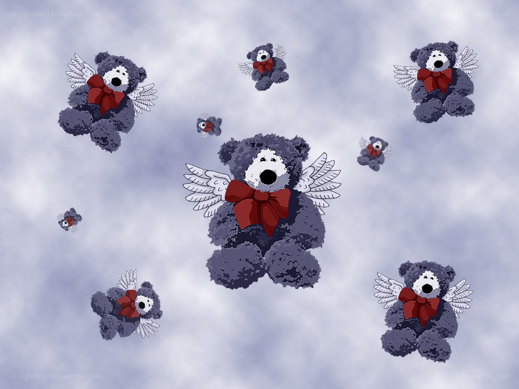 angels with teddy bears