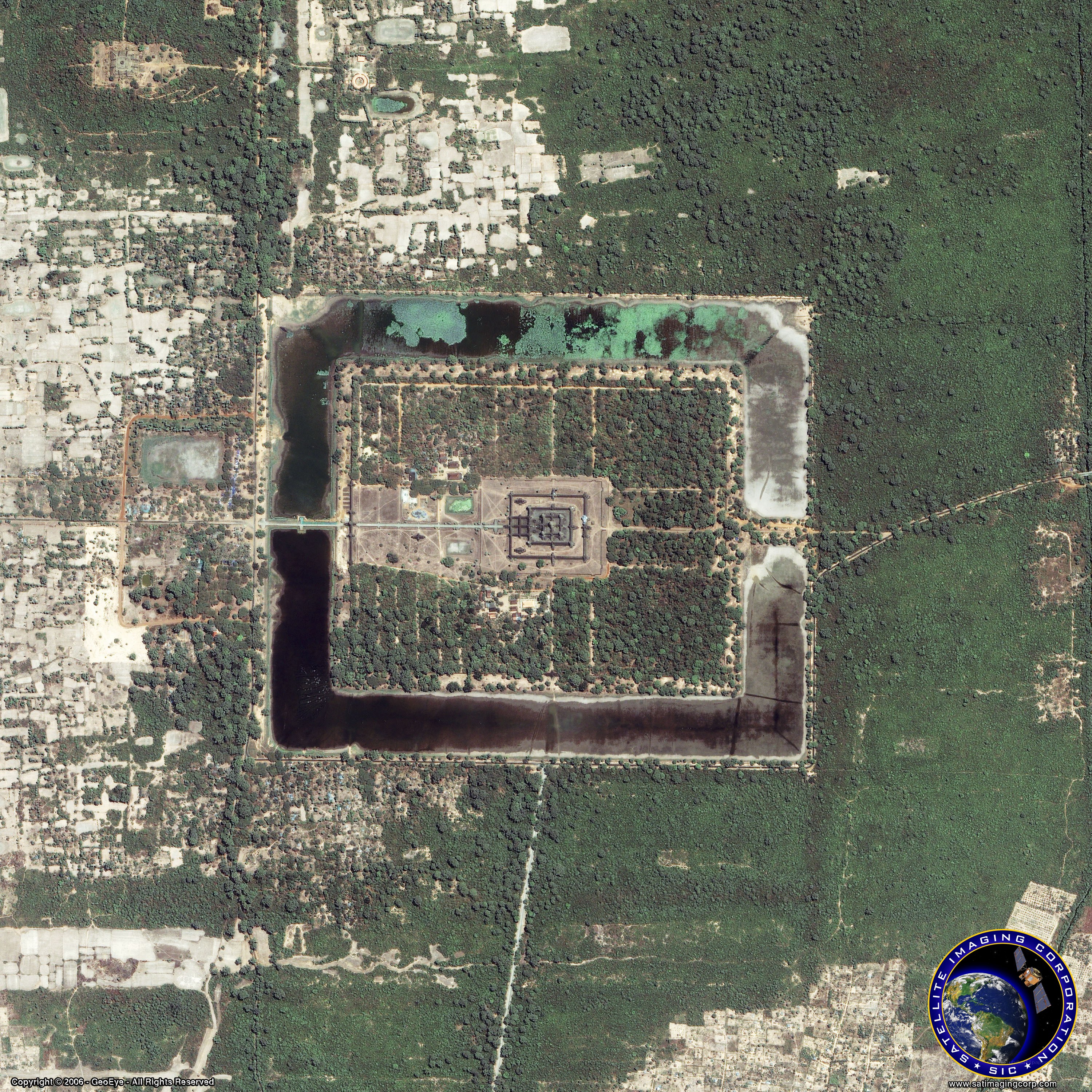 Angkor Wat satellite view