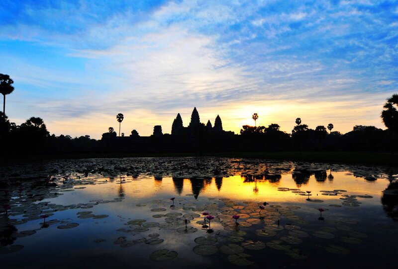 Angkor Wat Temple — Blue, Serene