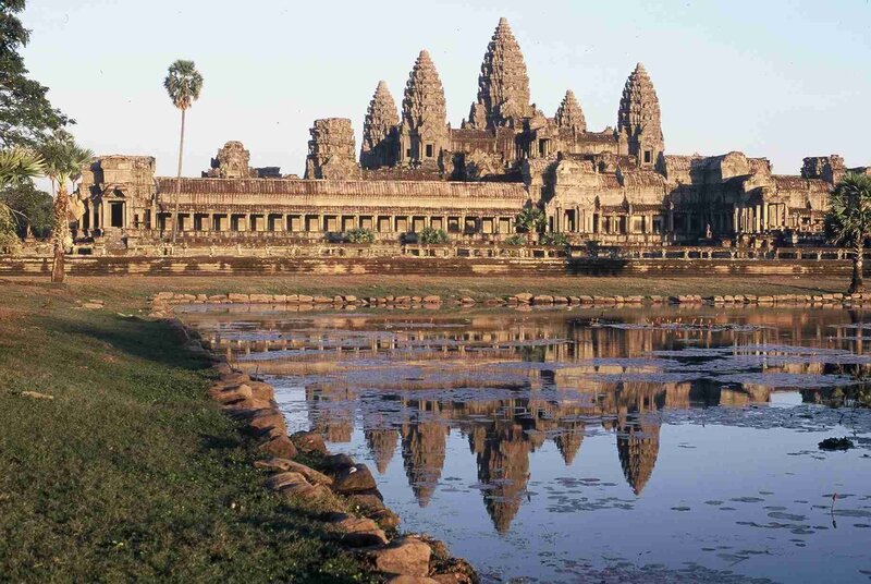 Angkor Wat Temple — Brown, Serene, Morning, Photograph