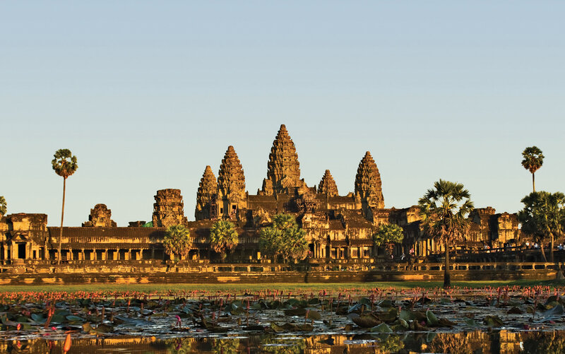 Angkor Wat Temple — Gold, Serene, Sunset