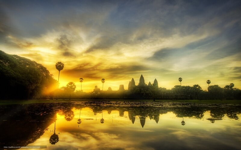 Angkor Wat Temple — Yellow, Dramatic, Sunset