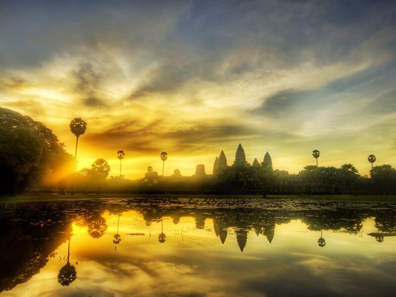 Angkor Wat Temple — Yellow, Serene, Sunset