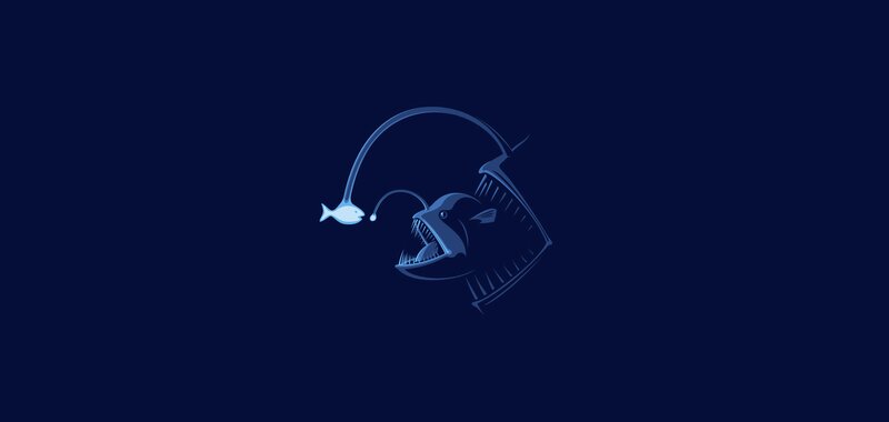 Anglerfish with Lure — Blue, Dramatic, Night