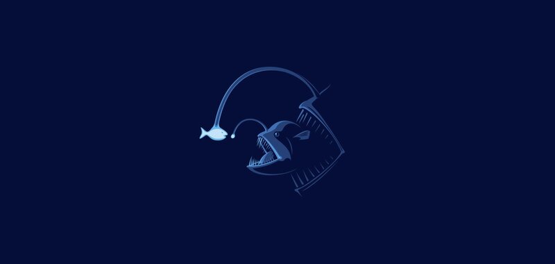 Anglerfish with Lure — Blue, Dramatic