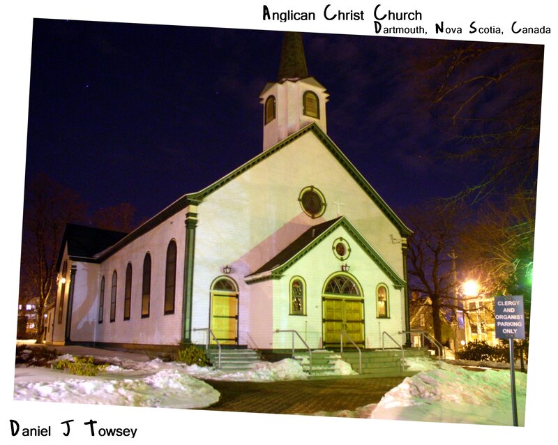 Anglican Christ Church at night