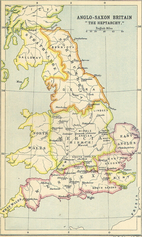 Anglo-Saxon Heptarchy map