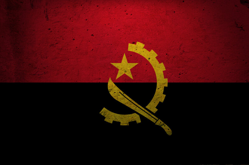 Angolan flag with emblem
