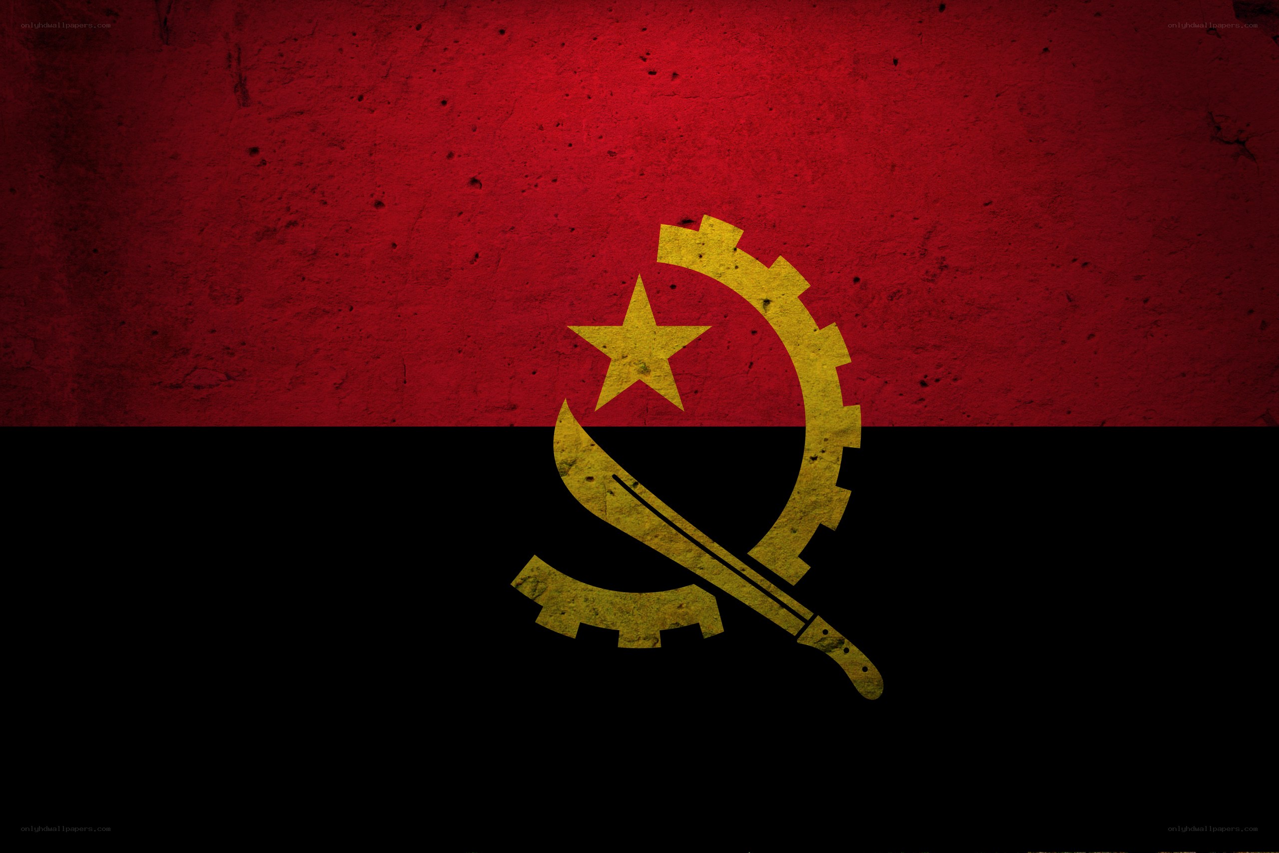 Angolan flag with emblem