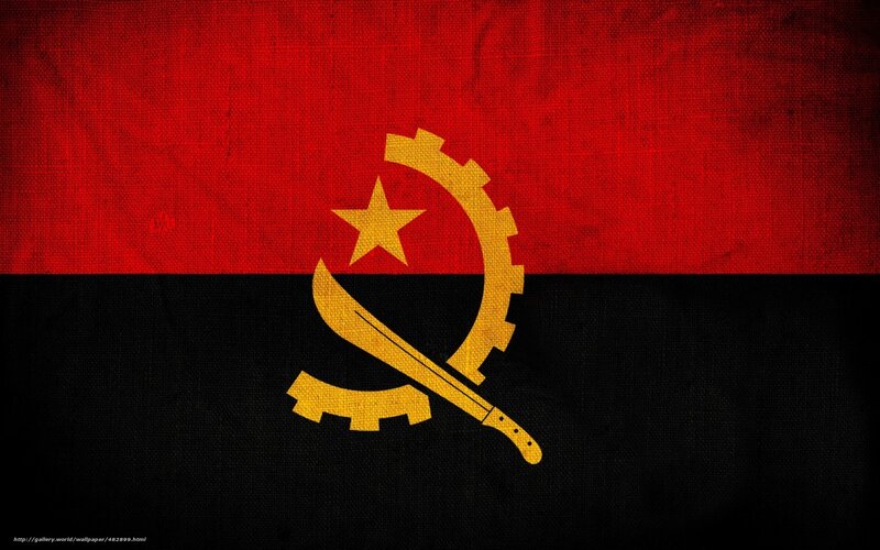 Angolan flag with emblem