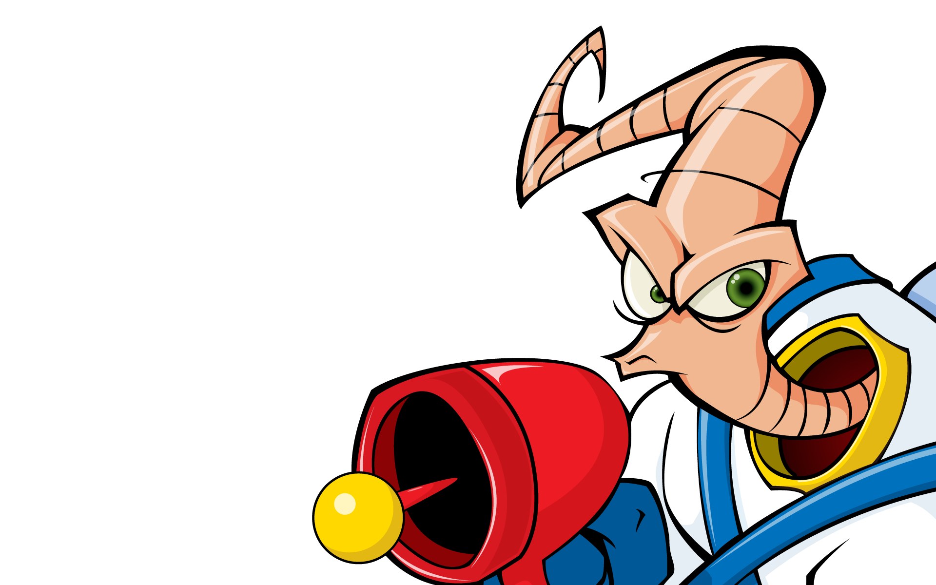 angry alien with weapon
