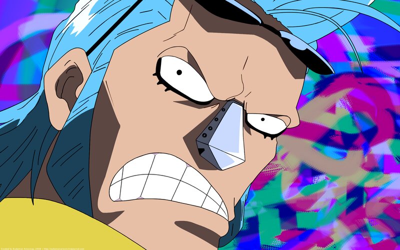 Angry Anime Character — Blue, Intense, Blue Hair