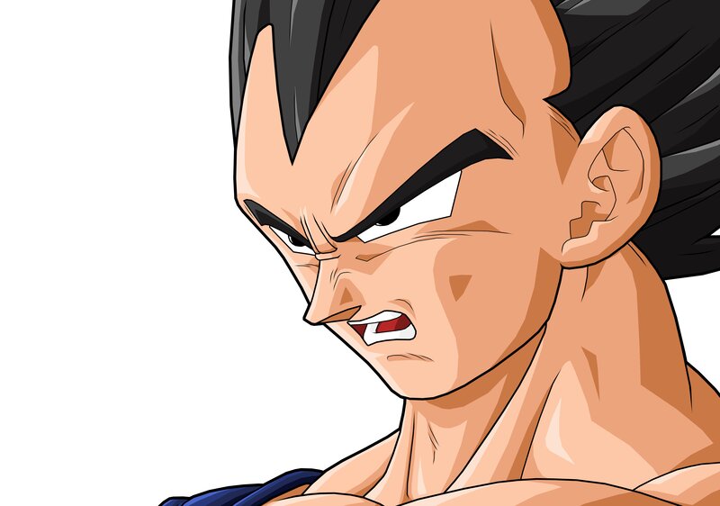 Angry Anime Character — Blue, Intense