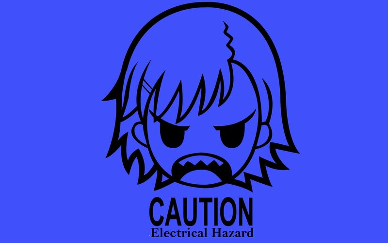 Angry Anime Character — Blue, Warning