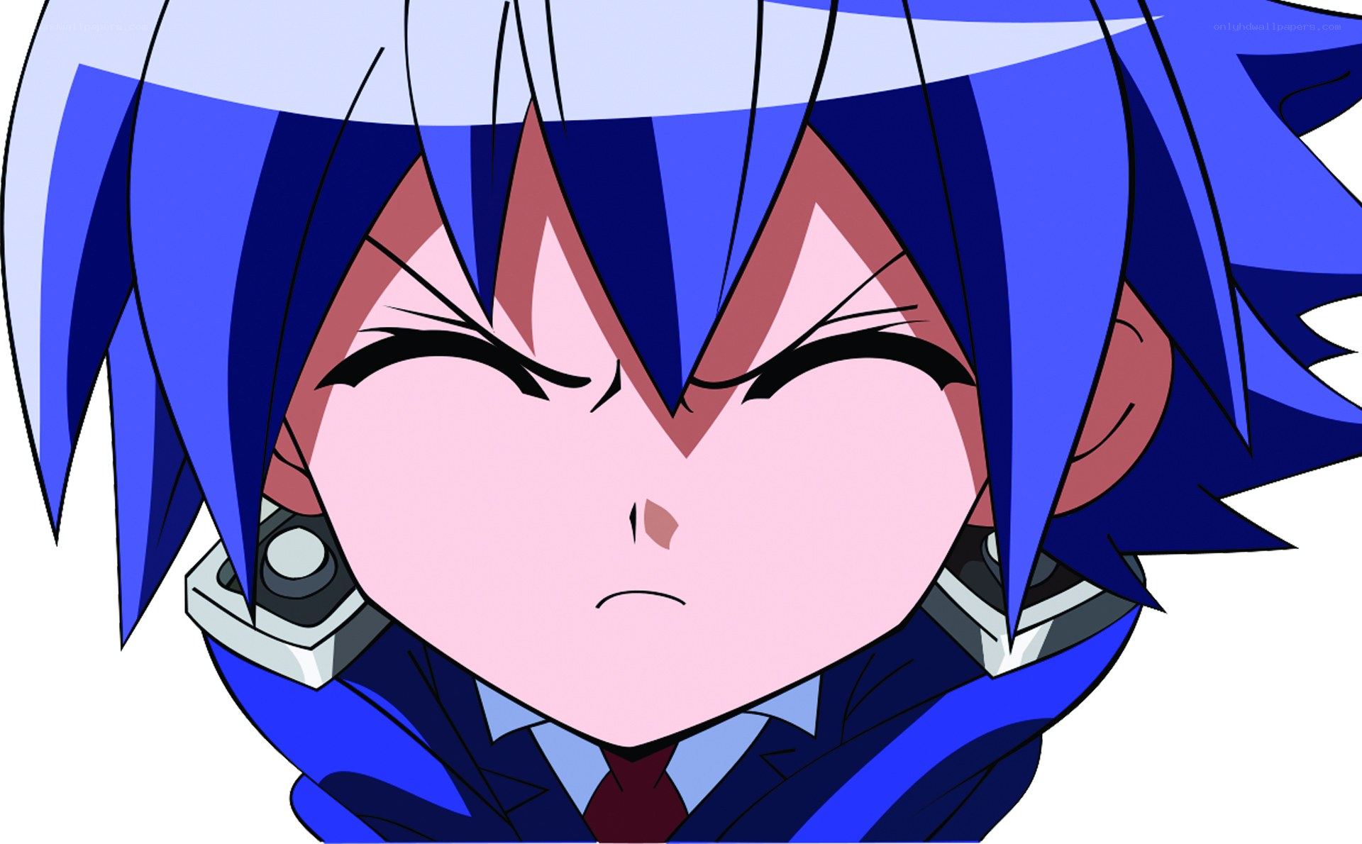 angry anime character close-up