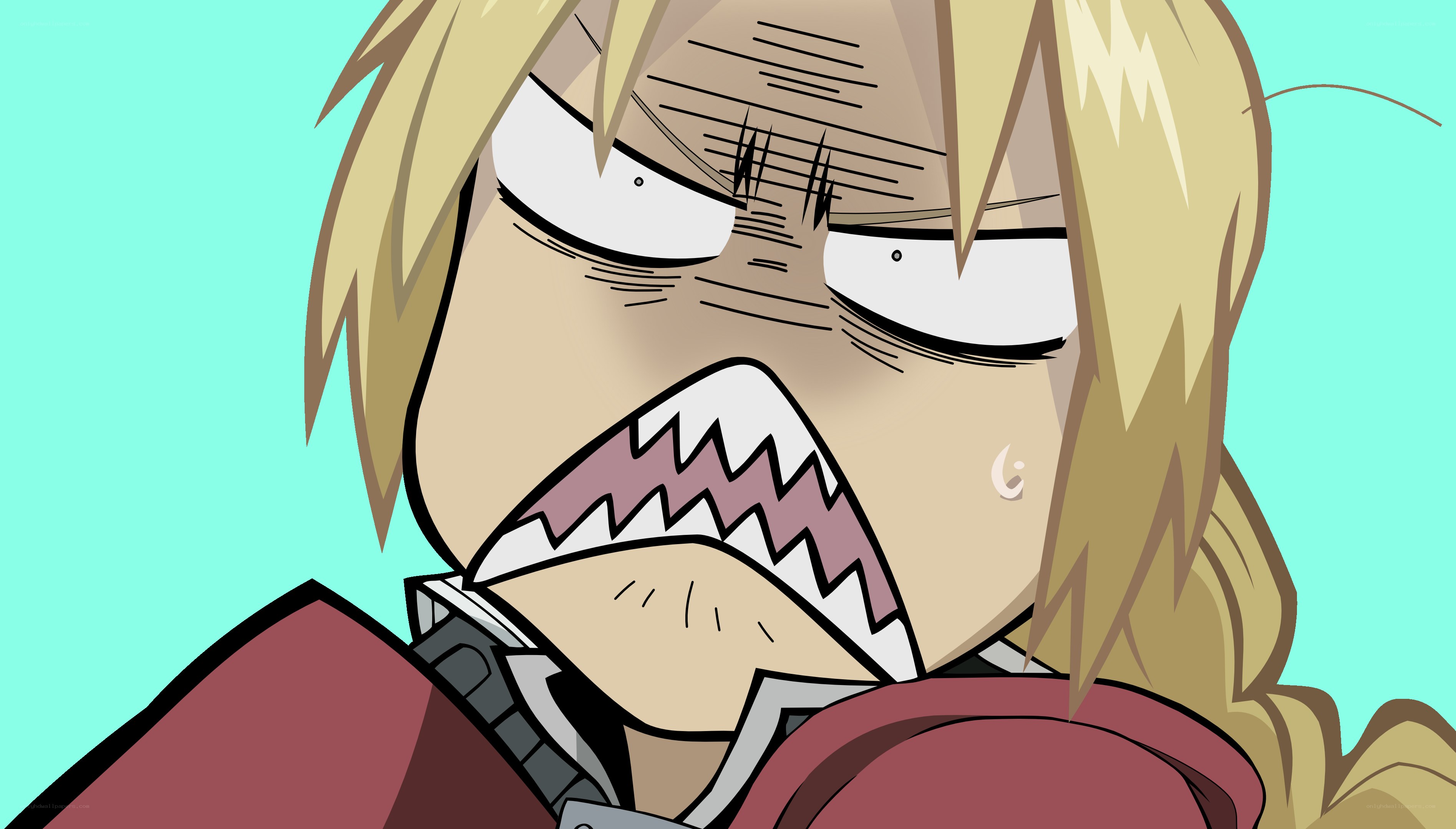 angry anime character close-up