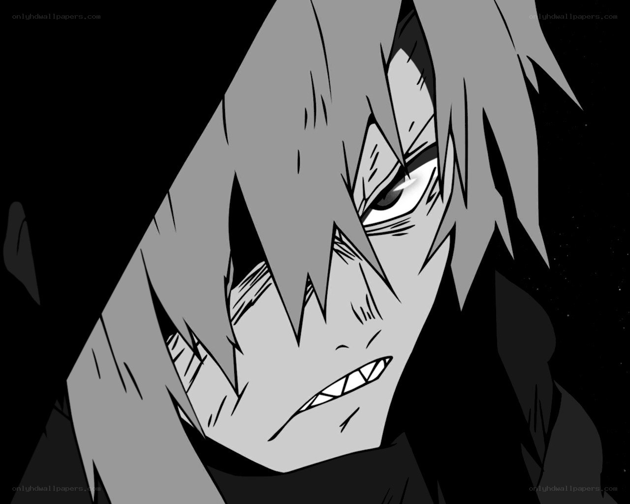 angry anime character close-up