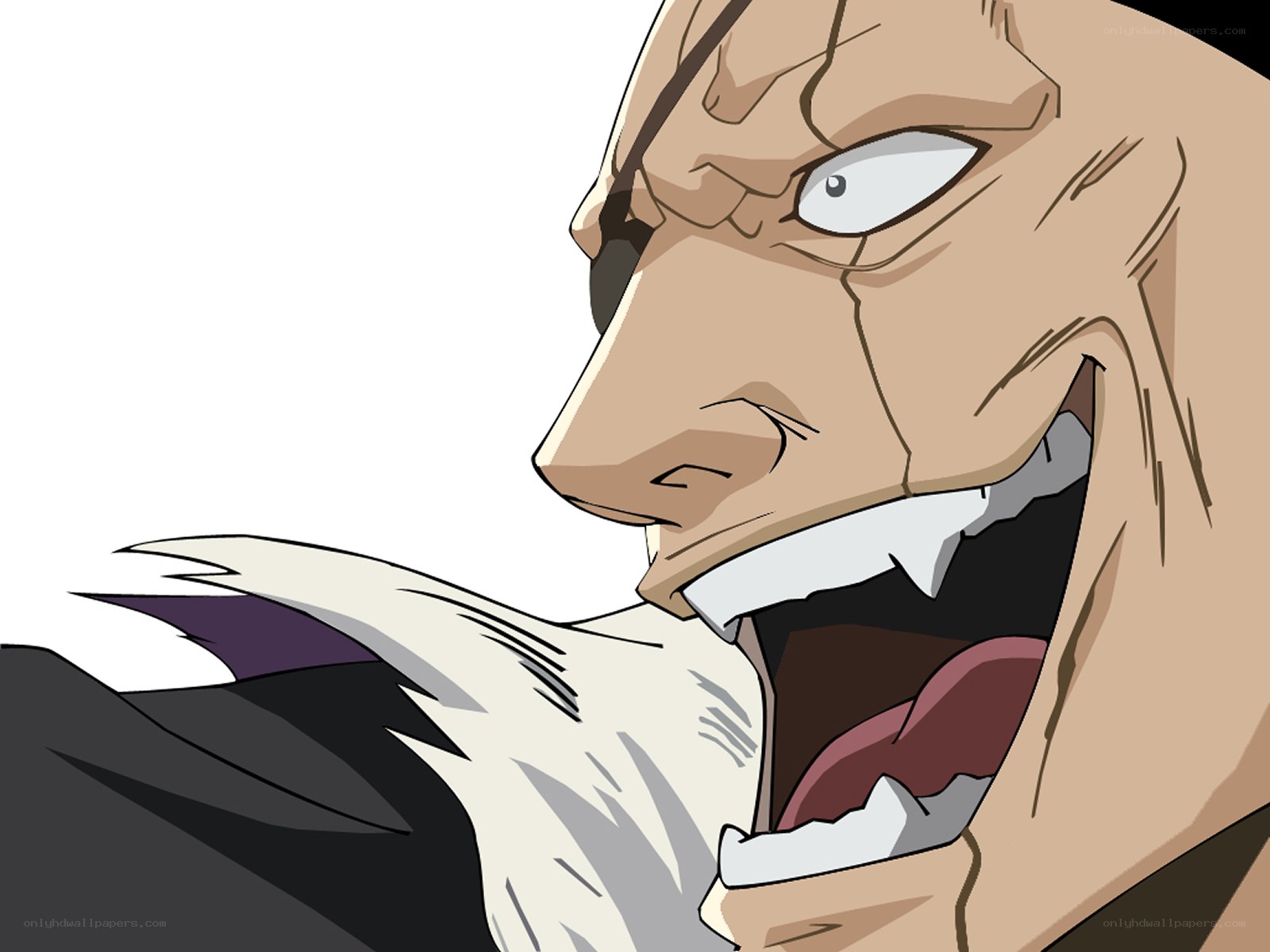 angry anime character close-up