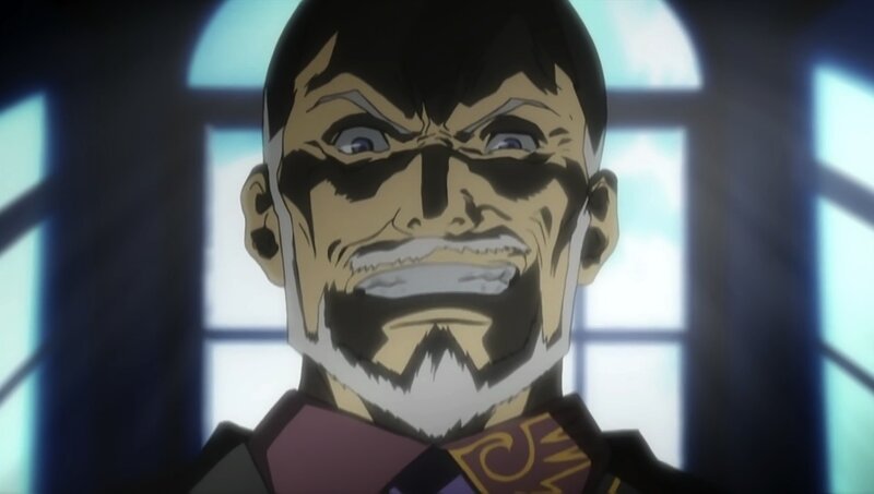angry anime character close-up
