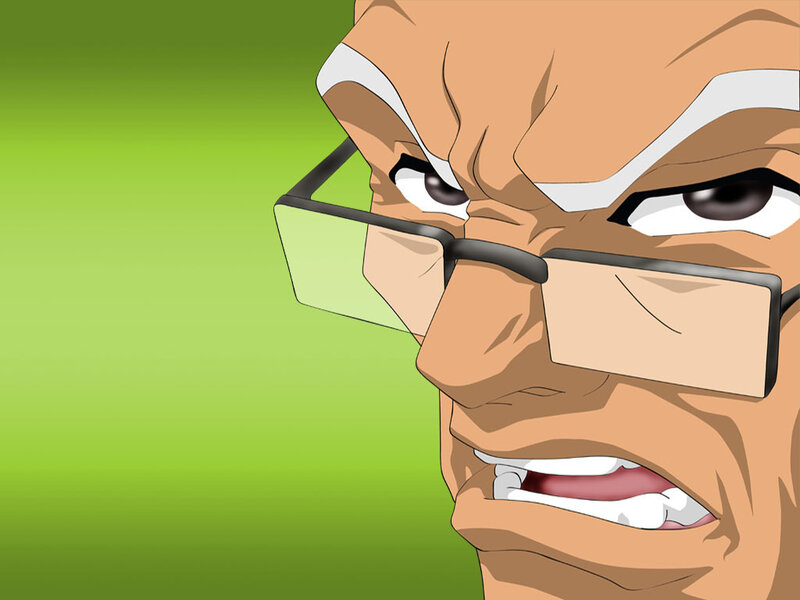 angry anime character close-up