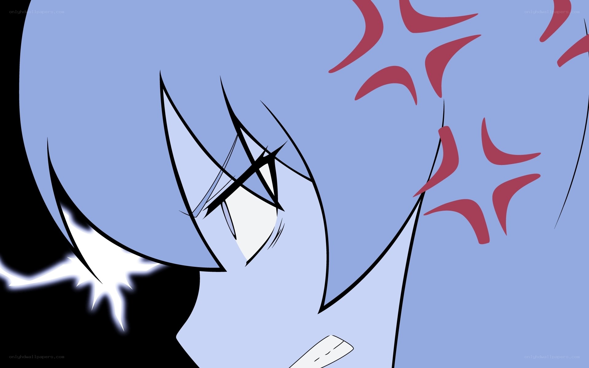 angry anime character close-up