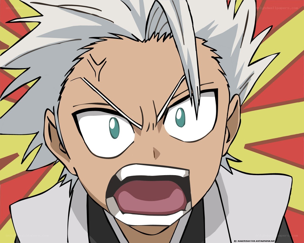 angry anime character close-up